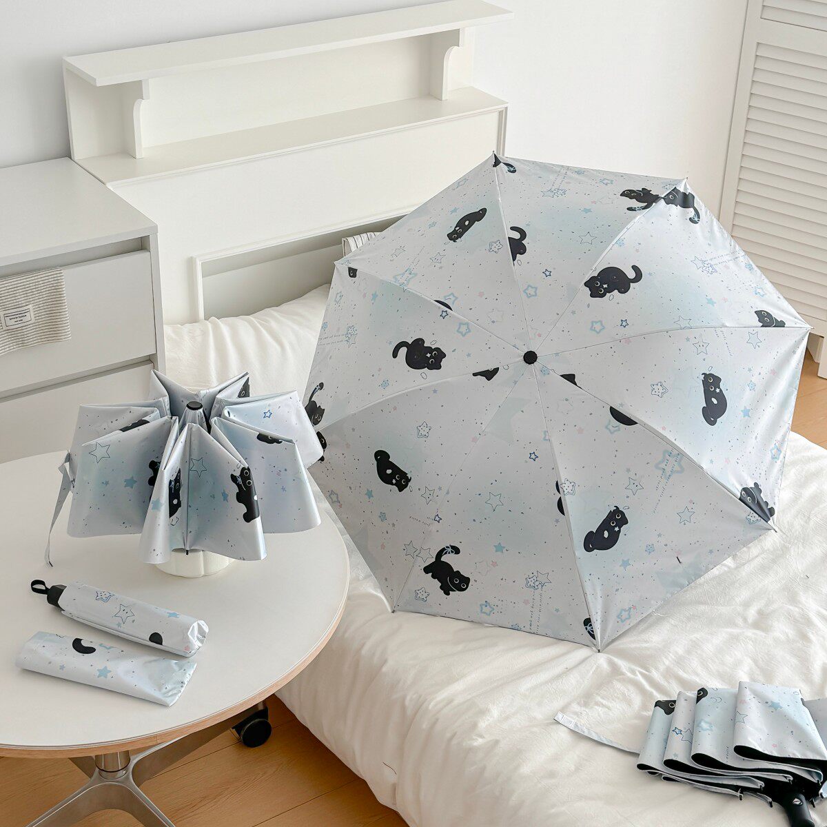 全自动雨伞上学可爱两用黑胶防晒紫外线遮阳伞折叠太阳伞晴雨学生图片