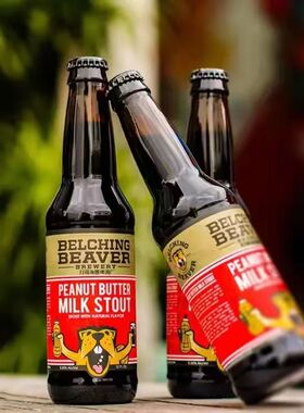 1瓶 美国打嗝海狸花生酱牛奶世涛啤酒355ml美国原装进口精酿包邮