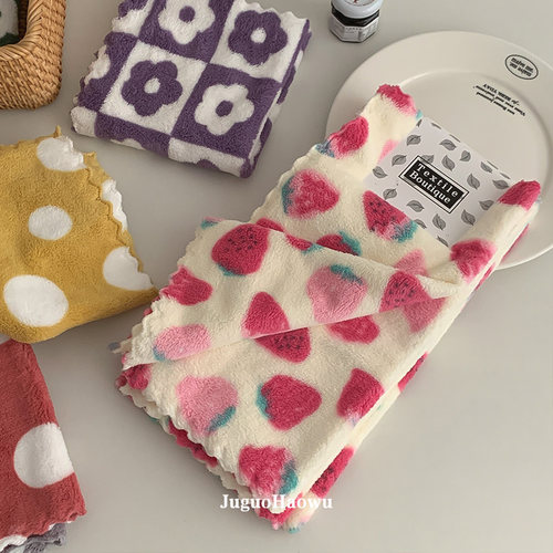 抹布厨房专用吸水不掉毛家用抹布不沾油无痕不留水渍毛巾洗碗布