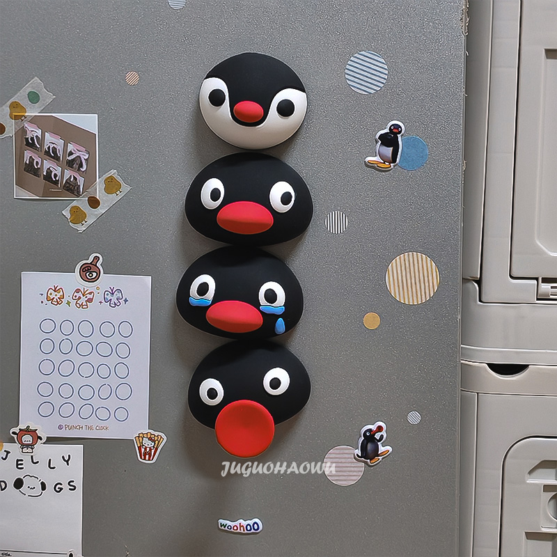 pingu企鹅冰箱贴磁贴3d立体有趣的冰箱贴可爱创意卡通个性冰箱贴