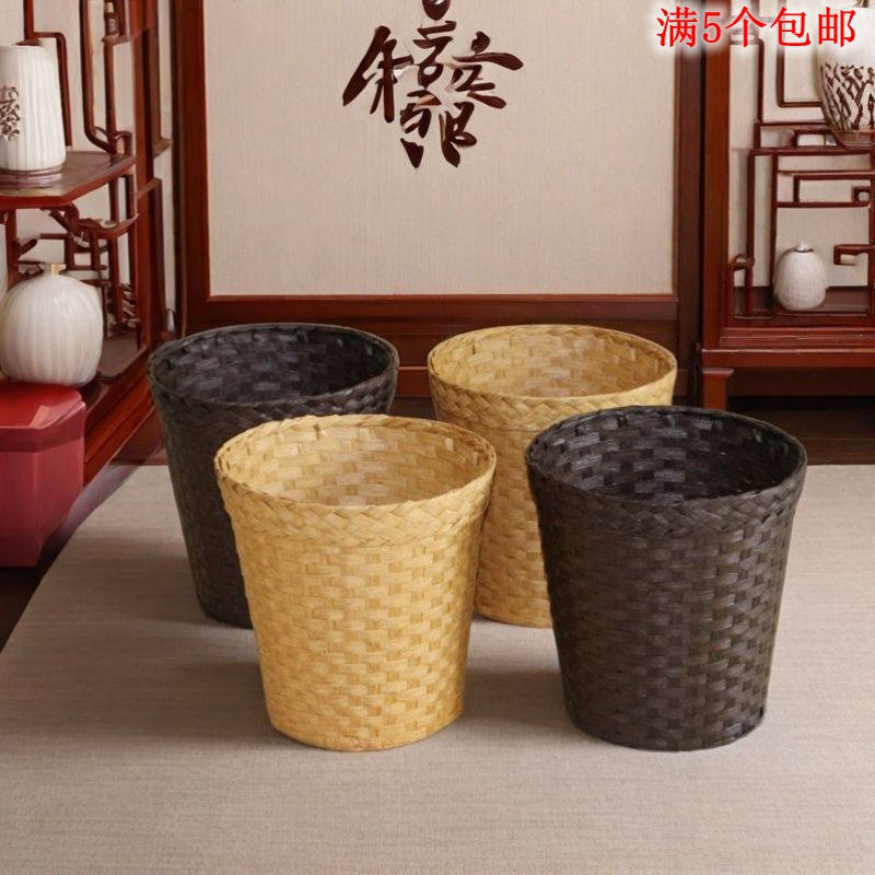 手工藤编草编垃圾桶时尚创意无盖家用厕所客厅卫生间桌面收纳纸篓,家庭/个人清洁工具,垃圾桶,淘宝优惠券,粉丝福利购,淘宝优惠卷