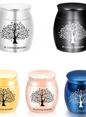 新款跨境出口猫狗大小号不锈钢骨灰坛金属密封殡葬用品宠物骨灰罐