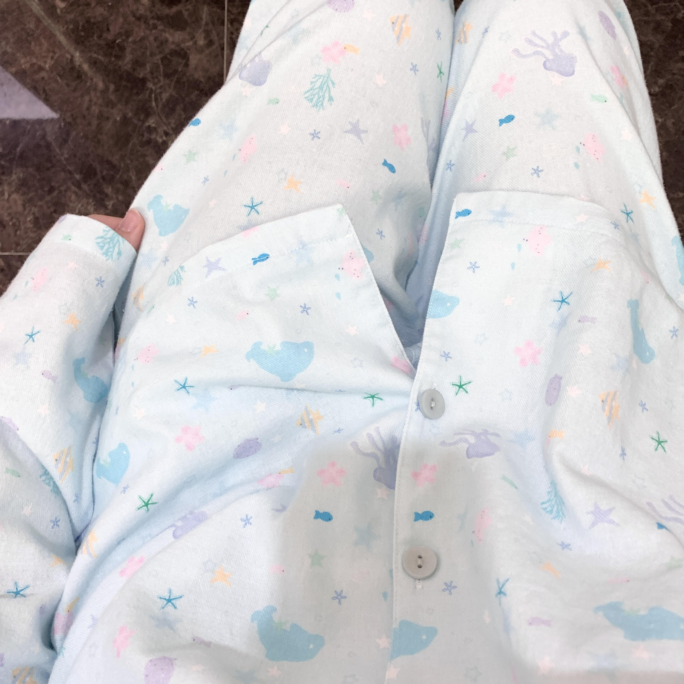 侘町2026新款薄荷海底小鱼可外穿春秋女款纯棉睡衣套装开衫家居服,女士内衣/男士内衣/家居服,睡衣/家居服套装,淘宝优惠券,粉丝福利购,淘宝优惠卷