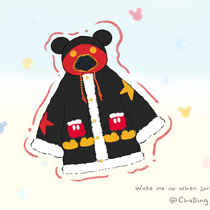 侘町2025年新款米奇提花舒棉绒保暖睡衣女冬季睡袍卡通家居服斗篷