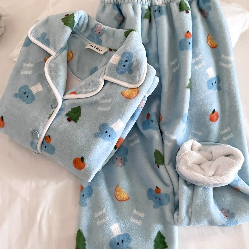 侘町睡衣女2025新款法兰绒保暖可外穿冬季套装卡通GOOD大象家居服,女士内衣/男士内衣/家居服,睡衣/家居服套装,淘宝优惠券,粉丝福利购,淘宝优惠卷