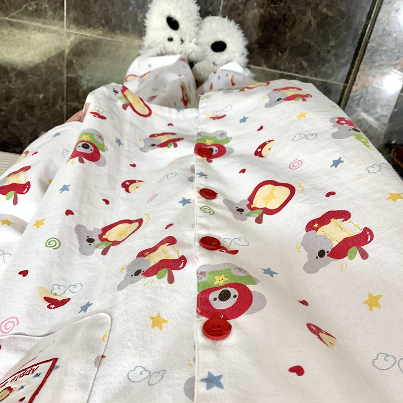 侘町2025年秋冬新款苹果星星考拉卡通纯棉长袖睡衣女可外穿家居服,女士内衣/男士内衣/家居服,睡衣/家居服套装,淘宝优惠券,粉丝福利购,淘宝优惠卷