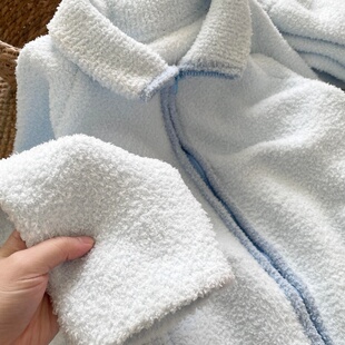 侘町睡衣女2025新款冬季撞色高领插肩拉链加厚羽毛纱可外穿家居服