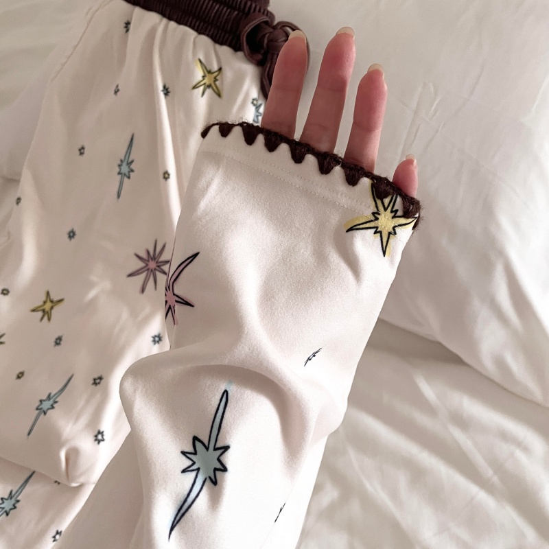 侘町冬季睡衣女2025年新款德绒加厚浪漫星星可外穿开衫家居服套装