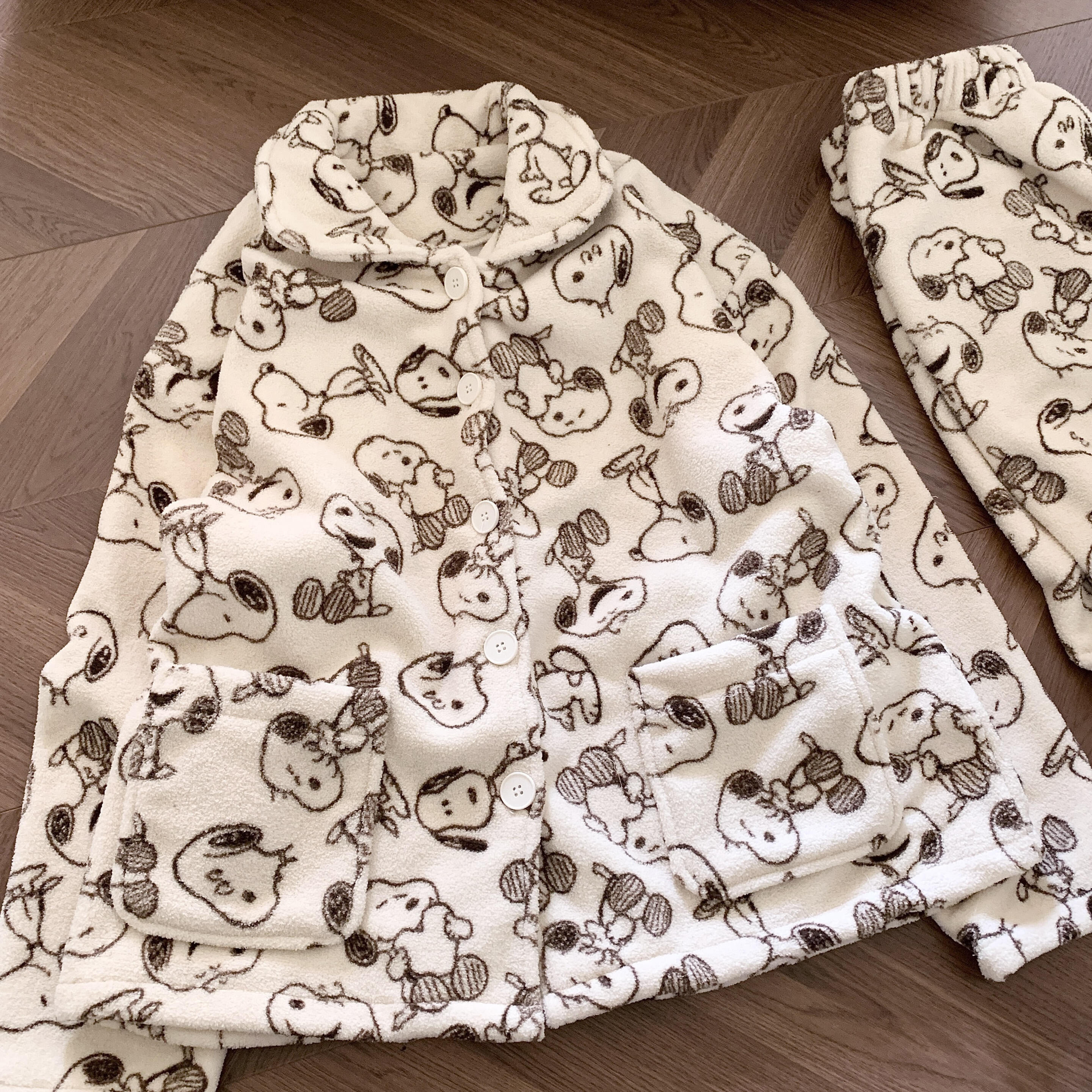 侘町2026年秋冬季新款史努比雪粒绒加厚翻领长袖长裤女睡衣可外穿,女士内衣/男士内衣/家居服,睡衣/家居服套装,淘宝优惠券,粉丝福利购,淘宝优惠卷