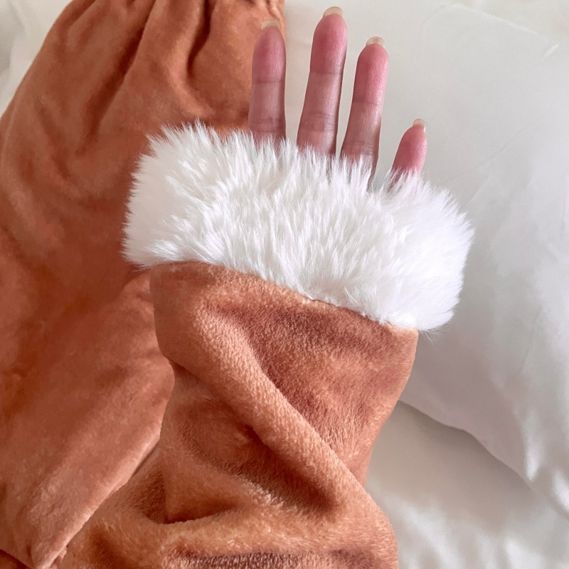 侘町冬季2025新款法兰绒加厚保暖睡袍女厨师轻松熊卡通套装家居服