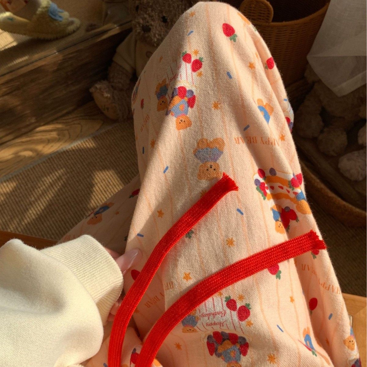 新款磨毛裤睡裤长裤可爱～～有口袋少女敷全棉！家居秋冬软敷2025