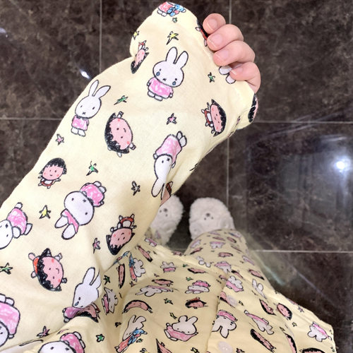 侘町2025新品奶黄米菲兔纯棉双纱长袖长裤秋季套装可爱休闲家居服