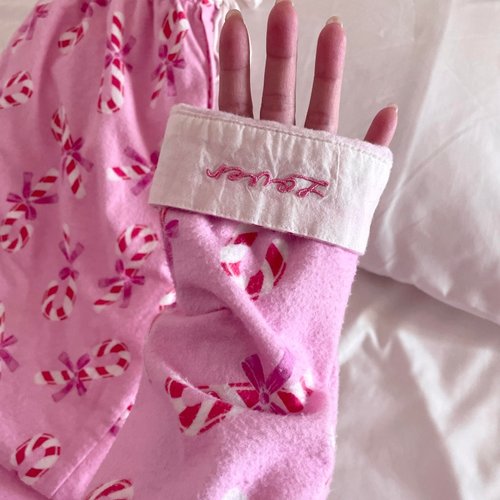 侘町纯棉睡衣少女2025年新款圣诞拐杖糖卡通长袖可外穿春秋家居服