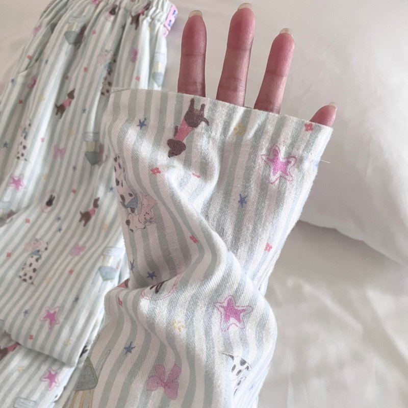 侘町秋冬睡衣女款2025新款纯棉开衫长袖条纹一口兔兔可外穿家居服,女士内衣/男士内衣/家居服,睡衣/家居服套装,淘宝优惠券,粉丝福利购,淘宝优惠卷