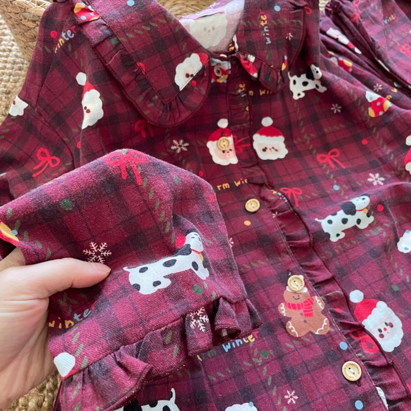 侘町睡衣女2025年新款秋冬纯棉可爱长袖套装圣诞卡通氛围感家居服