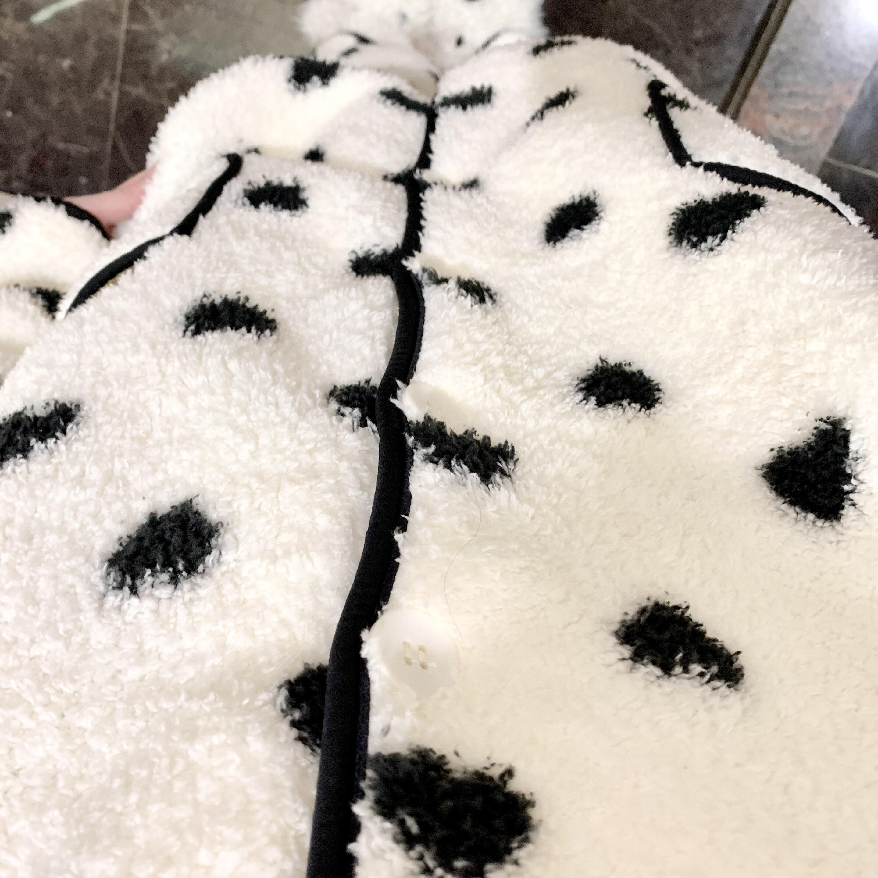 侘町2025年新款爱心波点珊瑚绒开衫保暖加绒秋冬睡衣女家居服套装