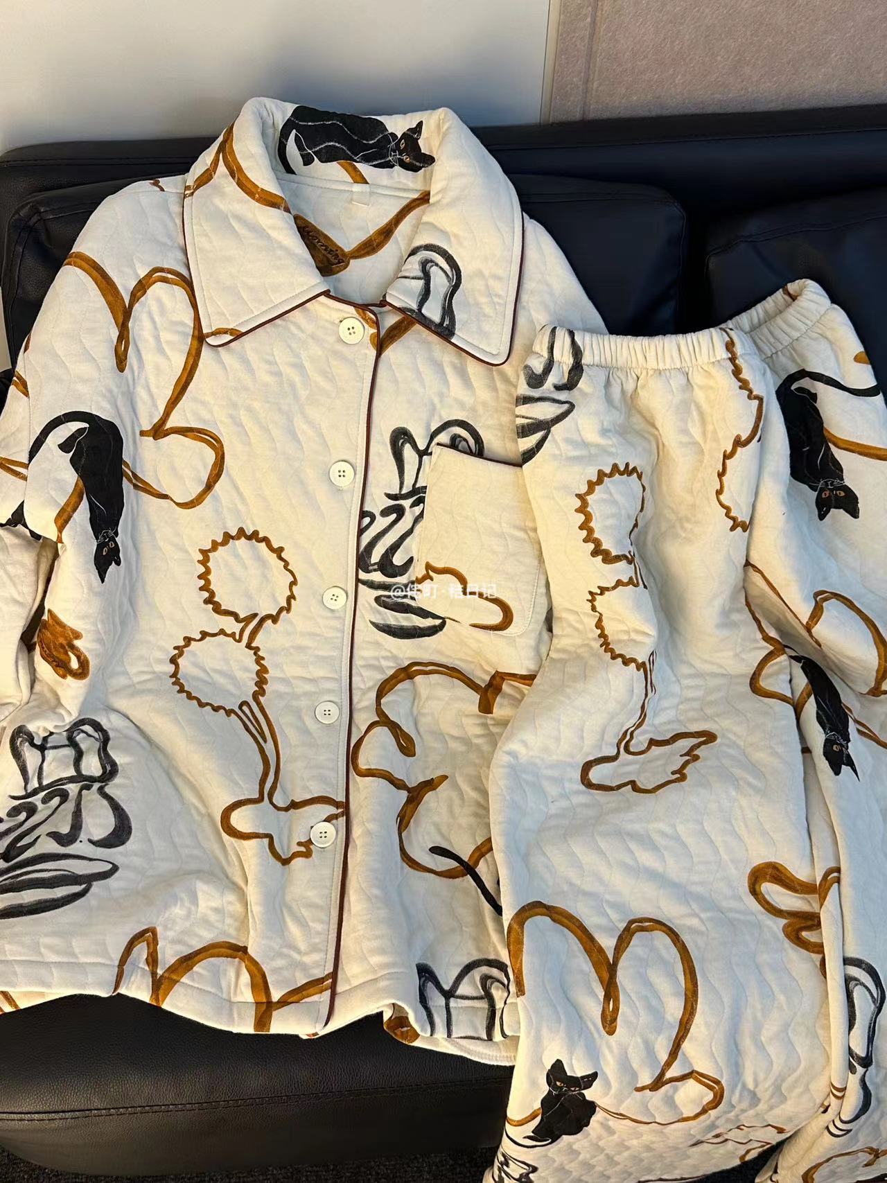 侘町少女空气棉保暖睡衣休闲外穿