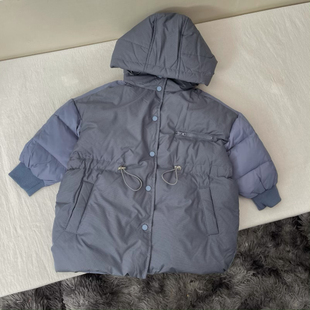 吾名堂品牌折扣羽绒服男女童冬装连帽羽绒服拼色外套特价不退换