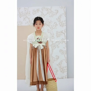 吾名堂品牌折扣女童夏装连衣裙国风公主裙微瑕特价清不退换150码