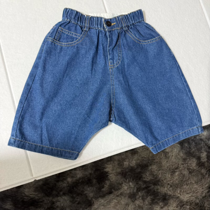 吾系列品牌折扣男女童夏季牛仔中裤吊裆裤休闲短裤
