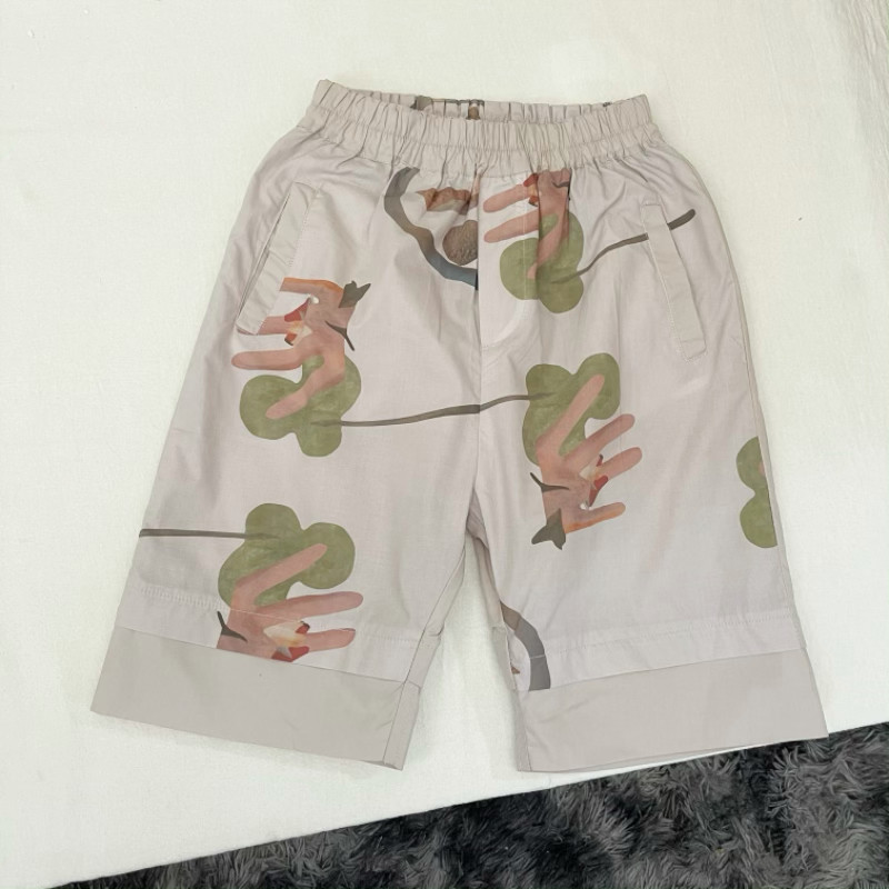 吾名堂品牌折扣男女童夏装休闲百搭短裤薄款印花五分裤拼接中裤