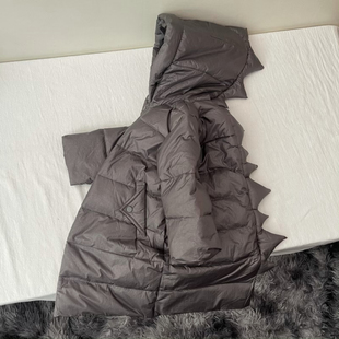 吾名堂品牌折扣儿童羽绒服小恐龙双拉头中长款羽绒厚外套特价不退