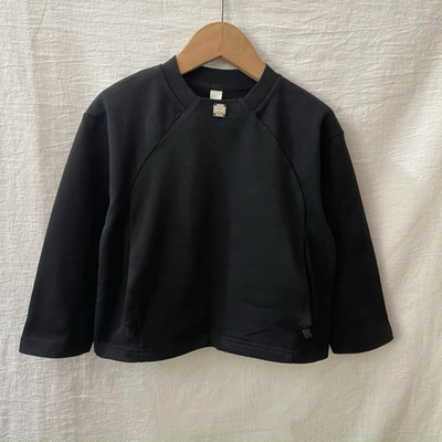 吾名堂品牌折扣95棉纯色打底衫男宝宝长袖T恤衫女童春装黑色上衣