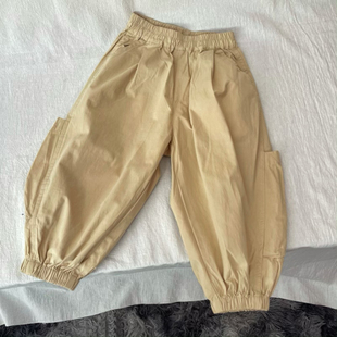 吾名堂品牌折扣春装新款男女童纯棉工装裤原创休闲长裤90-160