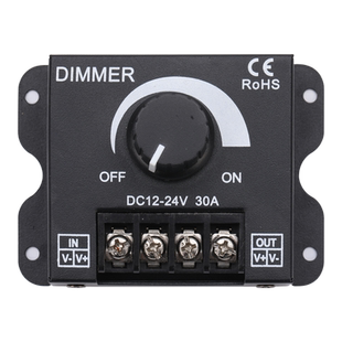 led调光器亮度调节控制DIMMER旋钮调压无极开关DC12V-24V 30A直流