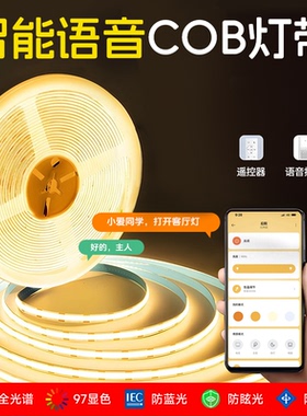已接入米家智能灯带三色变光客厅双眼皮悬浮吊顶低压cob线形灯条