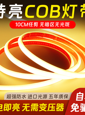 COB灯带高压220v免驱超亮硅胶线形LED灯条室内客厅吊顶明装氛围灯