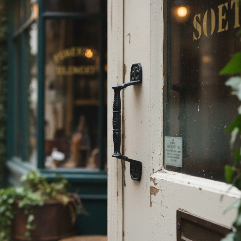 美式乡村铸铁门拉手雕花工艺咖啡馆民宿门装饰室内外通用门把手