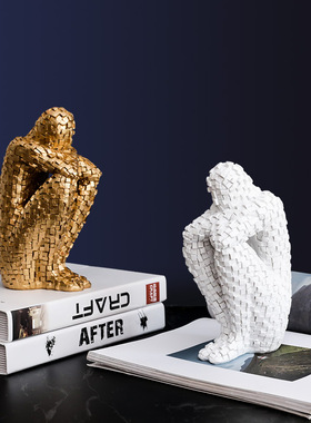 轻奢简约书房人物摆件样板房客厅办公室电视柜创意家居装饰品摆设