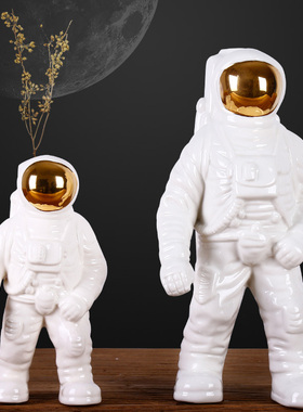 陶瓷软装饰品欧式风宇航员摆件