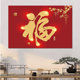 新中式 福字墙贴画客厅装 饰平安喜乐餐厅卧室新居自粘画招财福字画