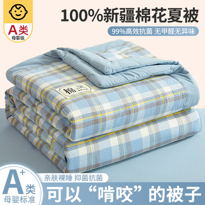 100%新疆纯棉花全棉夏凉被空调被