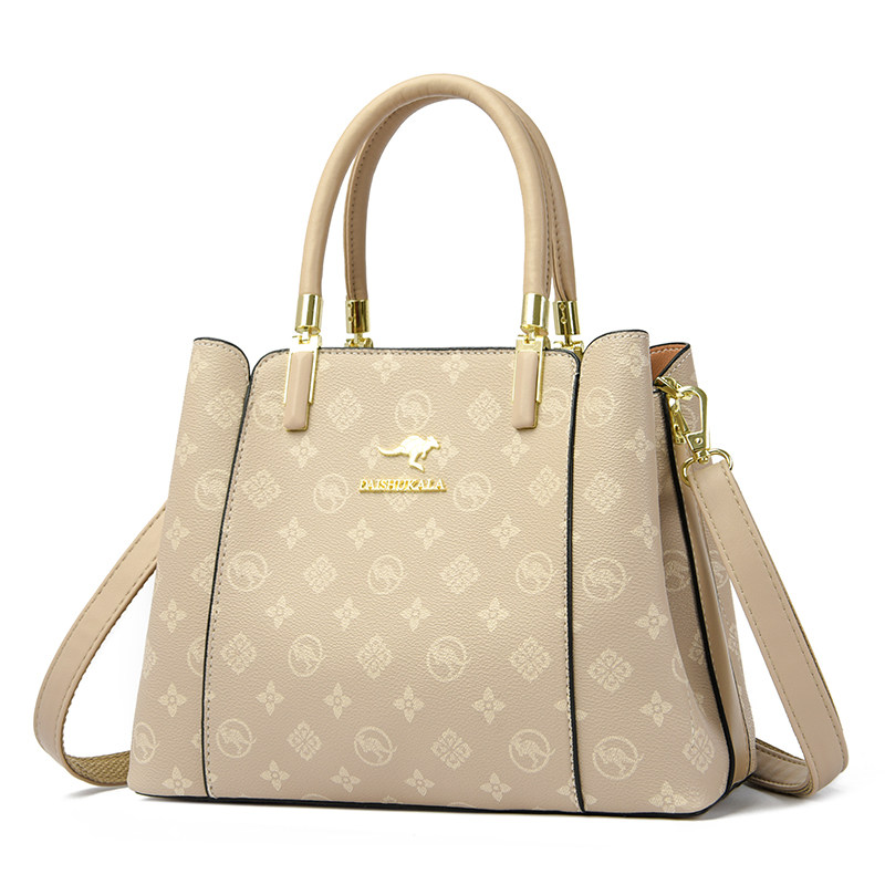 袋鼠品牌真皮女包新款大容量气质斜挎包中年女士手提包时尚妈妈包