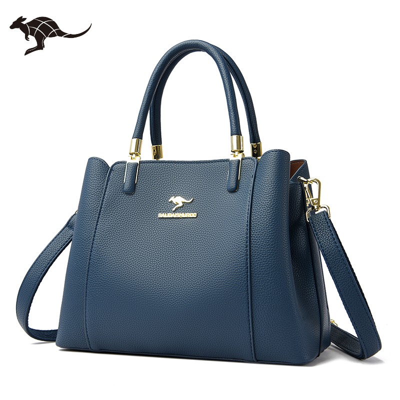 袋鼠专柜真皮女士包包2025新款中年婆婆结婚手提包复古大气妈妈包