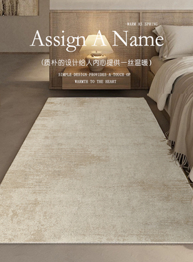 侘寂风卧室床边地毯极简复古高级感仿羊绒长条脚踩加厚毛绒地垫
