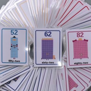 数字积木方块卡片英文数学0-20启蒙动画片教具趣味桌游玩具幼儿园