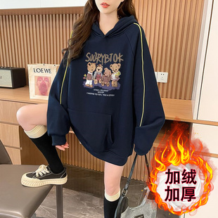 纯棉秋冬新爆款上衣初高中学生巨好看的加绒卫衣女潮牌小众不撞款