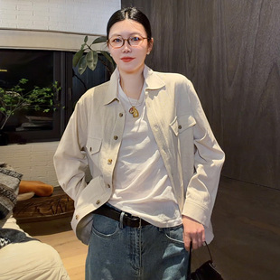 外套 sander复古水洗双贴袋亚麻衬衫 LUNA 率性与帅型