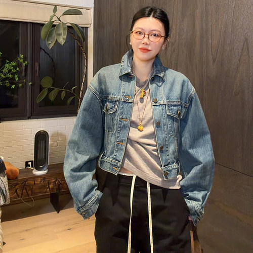 LUNA“巴黎3W”复古百搭水洗短款丹宁牛仔外套