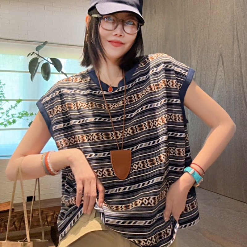 LUNA“ 45啊 复古岛”日系遮肉费尔岛纯棉刺绣条纹背心,女装/女士精品,背心吊带,淘宝优惠券,粉丝福利购,淘宝优惠卷