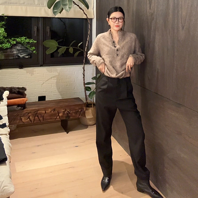 LUNA“英伦绅士高定”羊毛巨显瘦直筒毛边裤脚西裤,女装/女士精品,西装裤/正装裤,淘宝优惠券,粉丝福利购,淘宝优惠卷