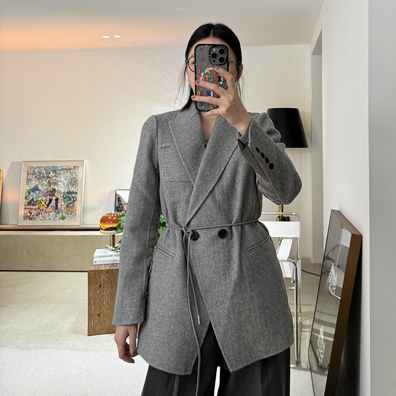 灰色新款春秋小众休闲上衣韩版