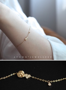 精致爱心玫瑰花百搭纤细手链