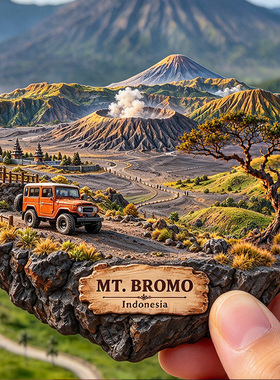 【印尼布罗莫火山冰箱贴】MT.BROMO腾格尔火山高原越野旅行伴手礼