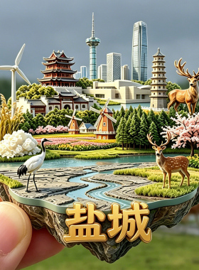 【盐城冰箱贴】江苏盐城文旅悬浮磁吸黄海湿地文创摆件旅游伴手礼