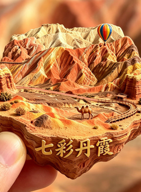 【七彩丹霞冰箱贴】甘肃张掖文创文旅地质公园旅游打卡磁吸贴饰潮